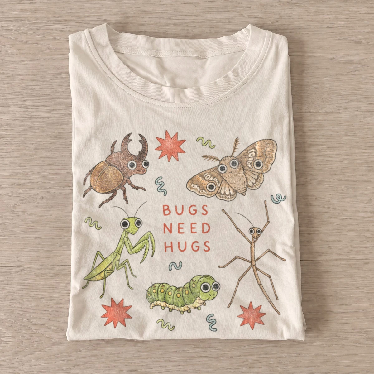 Bugs need hugs insect graphic t shirt sand20bugs need hugs.webp