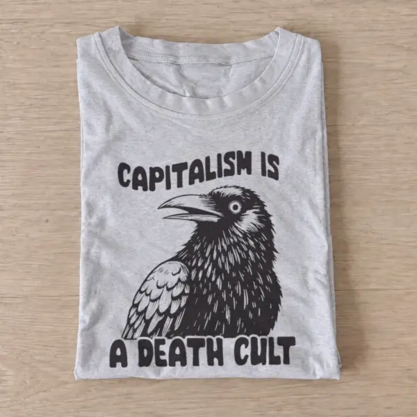 Capitalism crow slogan t shirt gray20capitalism crow slogan.webp