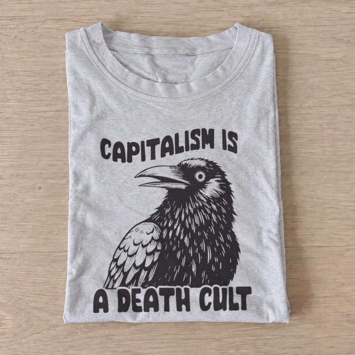 Capitalism crow slogan t shirt gray20capitalism crow slogan.webp