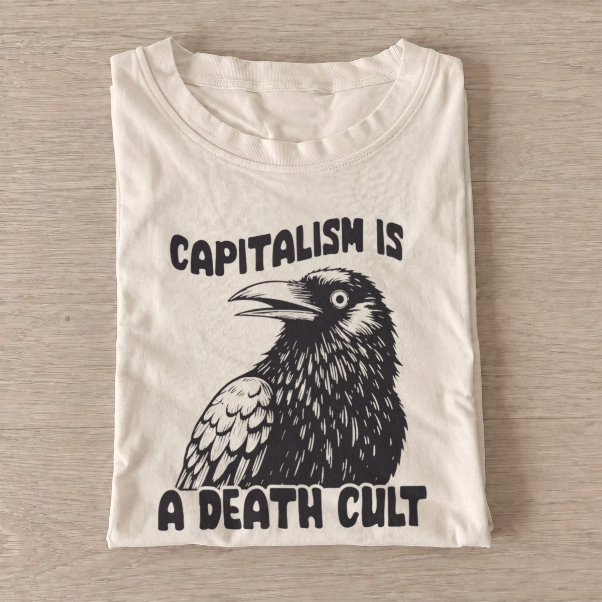 Capitalism crow slogan t shirt sand20capitalism crow slogan.webp