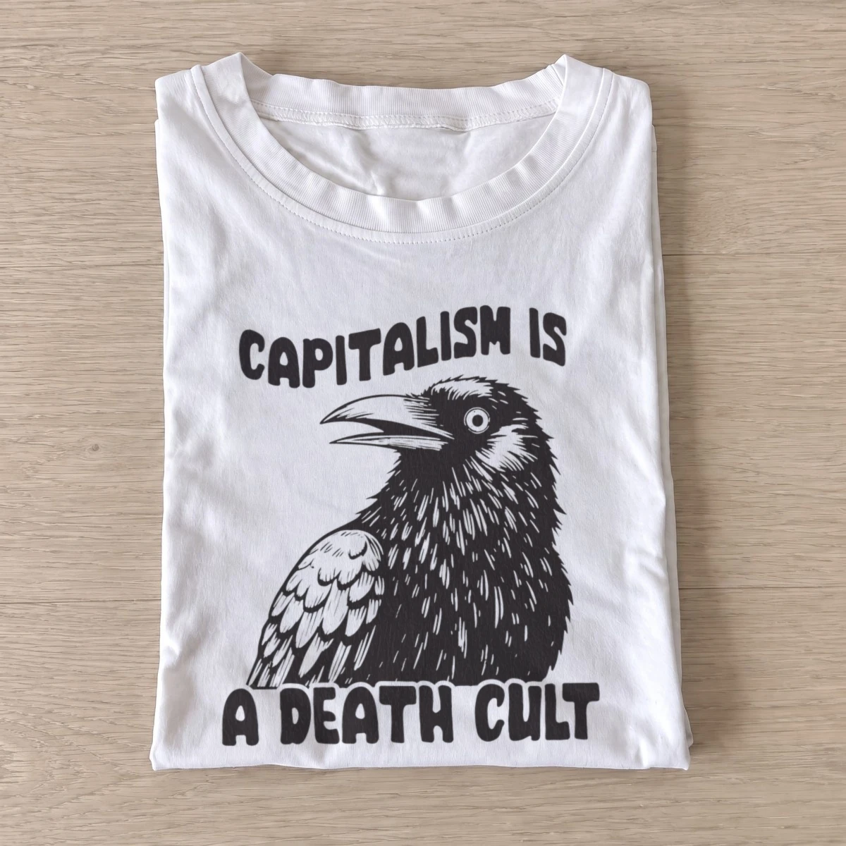 Capitalism crow slogan t shirt white20capitalism crow slogan.webp