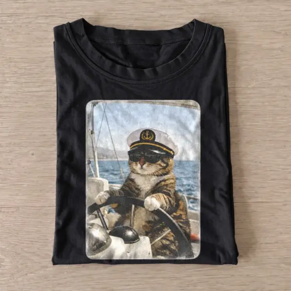 Captain cat sailing graphic t shirt black20captain cat.webp