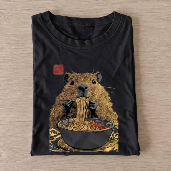 Capybara ramen bowl t shirt black20capybara ramen bowl.webp