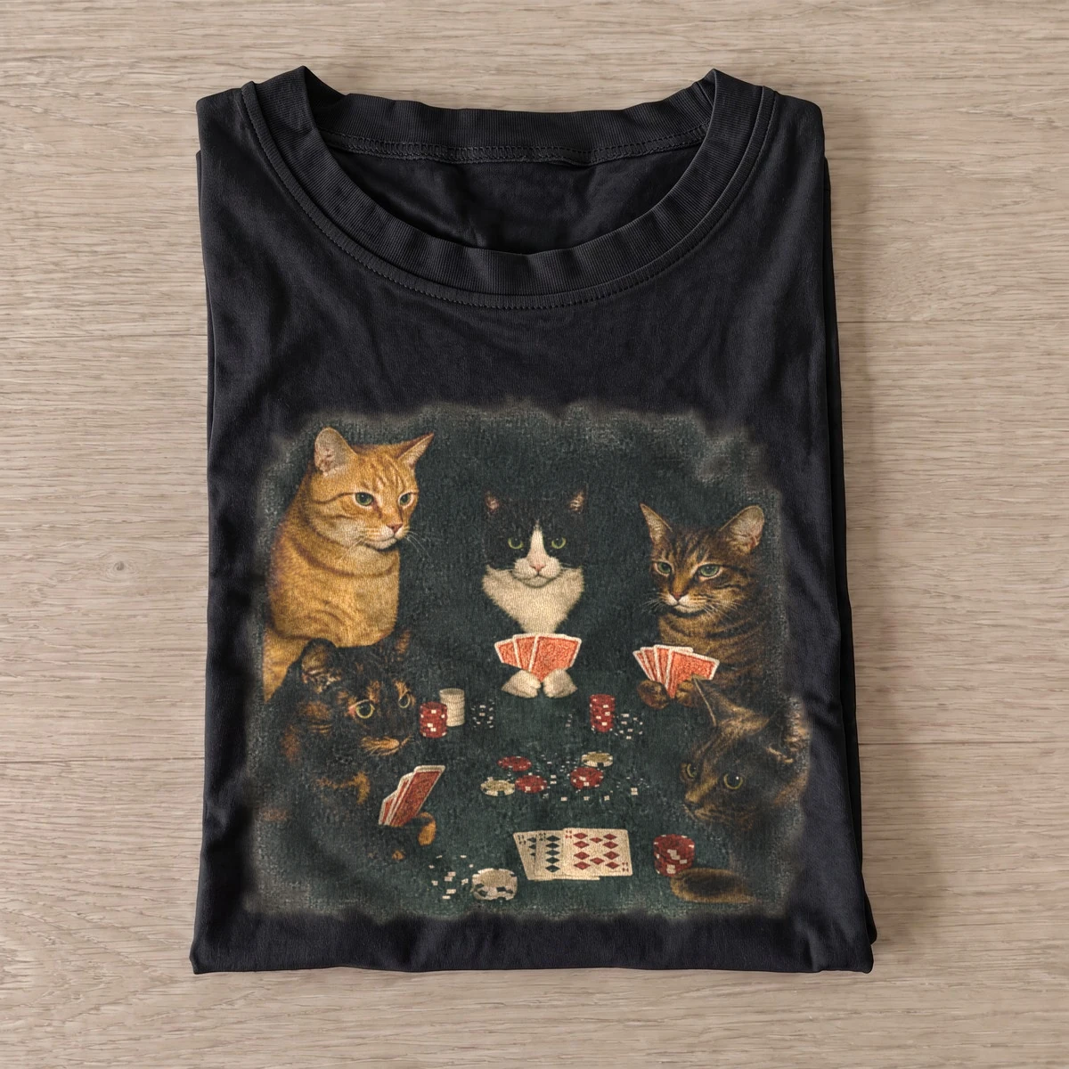 Card game cat trio t shirt black20card game cat trio.webp