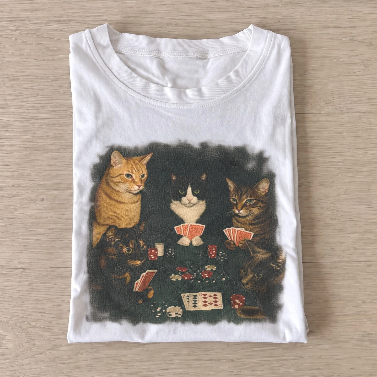 Card game cat trio t shirt white20card game cat trio.webp