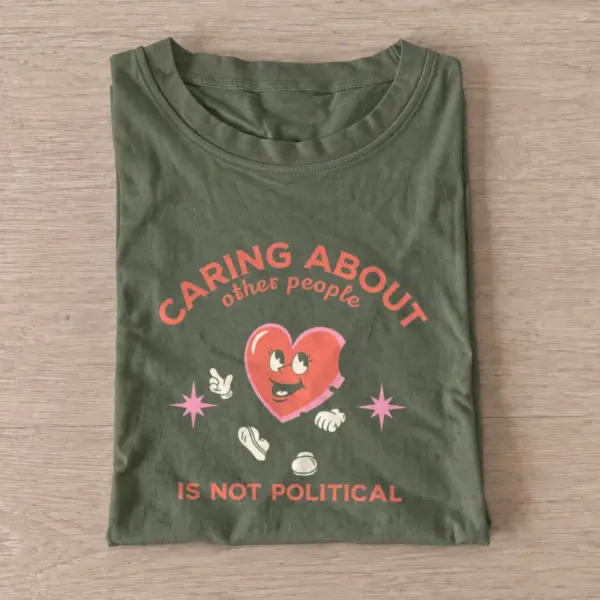 Caring heart character t shirt olive20caring heart character.webp