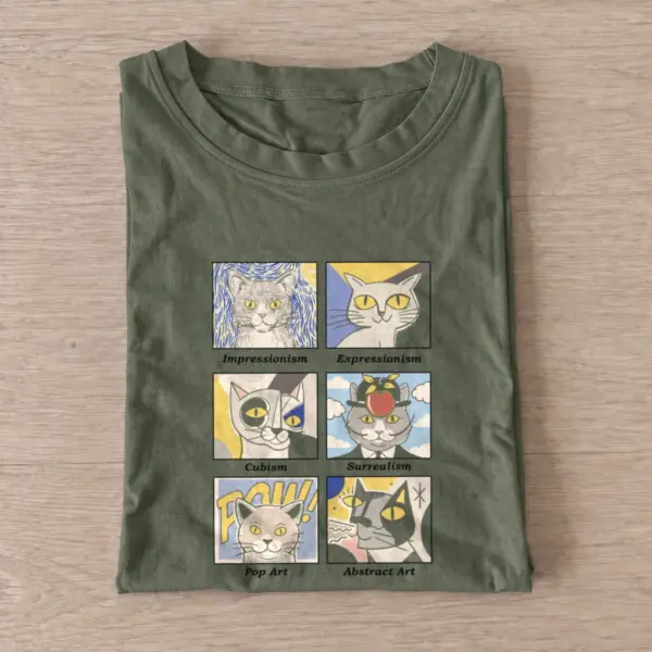Cat art history t shirt olive20cat art history.webp