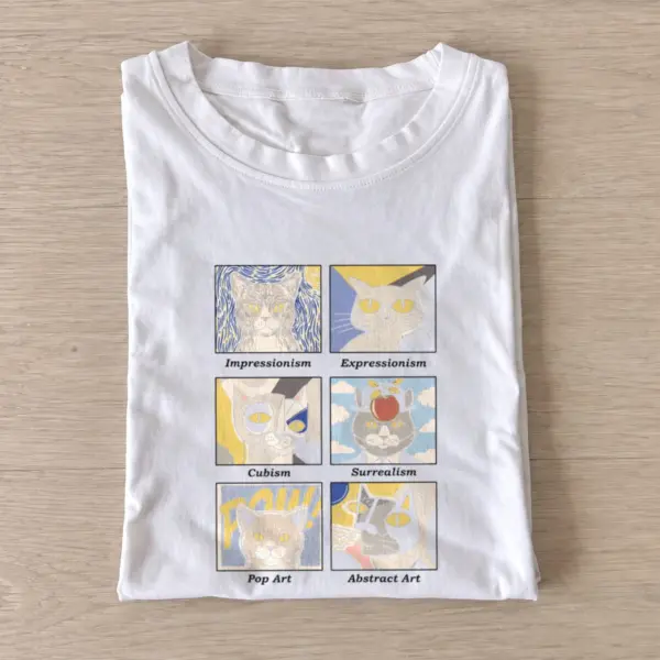 Cat art history t shirt white20cat art history.webp