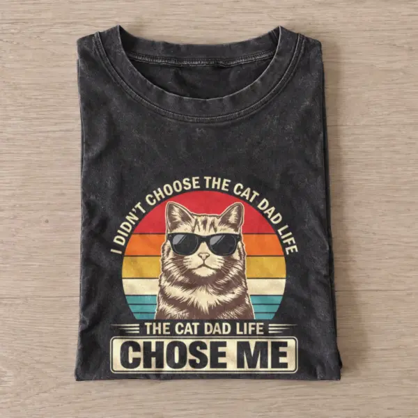 Cat dad life vintage t shirt washed20black20cat dad life.webp