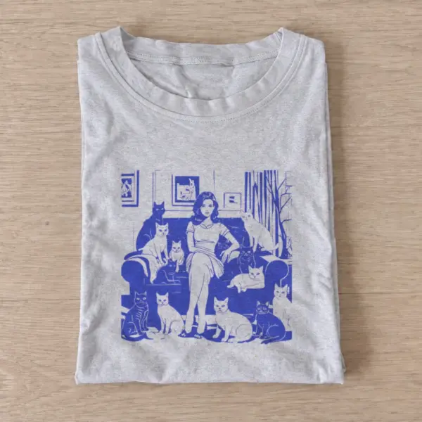 Cat lady lounge t shirt gray20cat lady lounge.webp