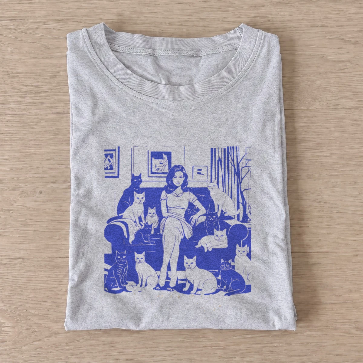 Cat lady lounge t shirt gray20cat lady lounge.webp