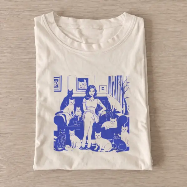 Cat lady lounge t shirt sand20cat lady lounge.webp