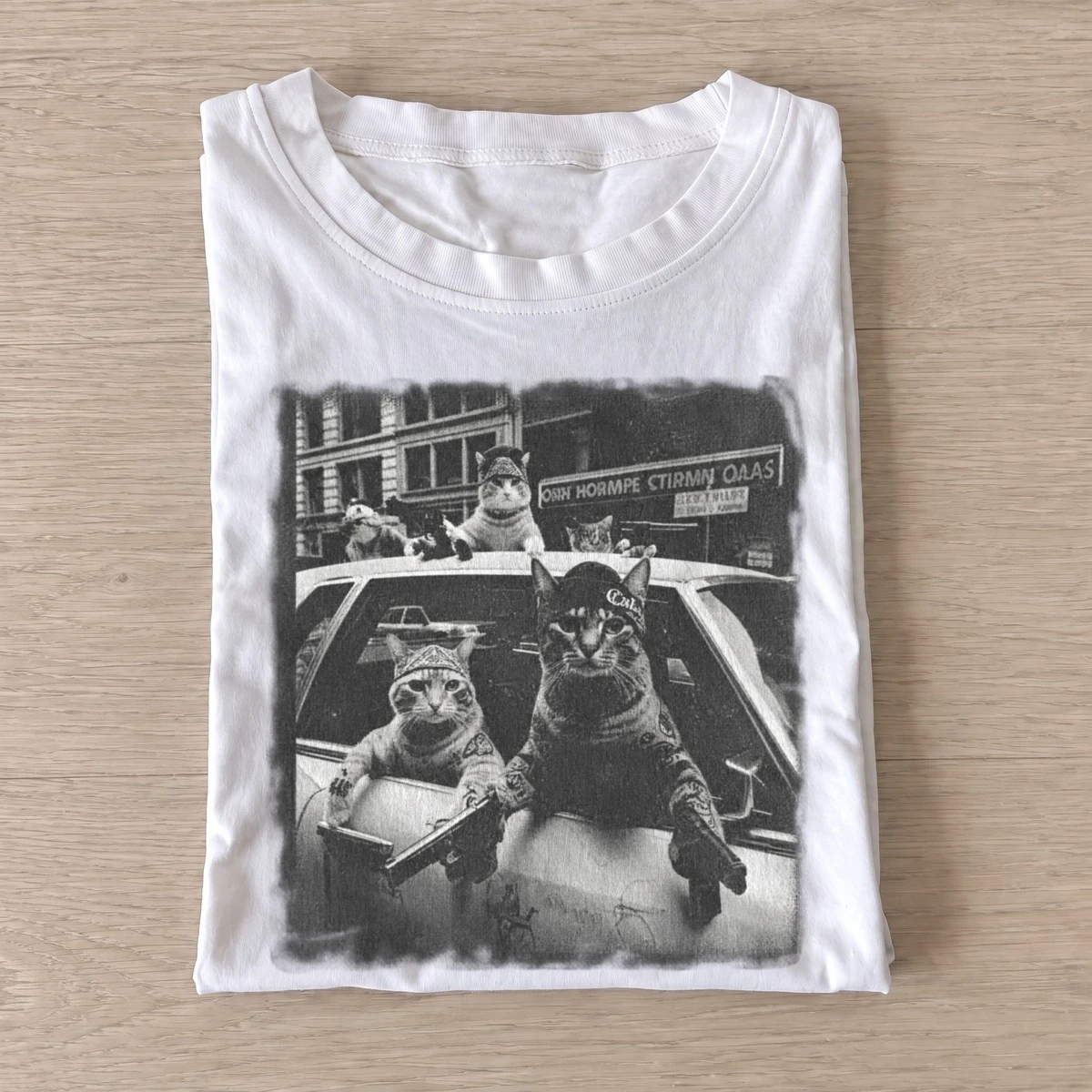 Cat taxi crew t shirt white20cat taxi crew.webp