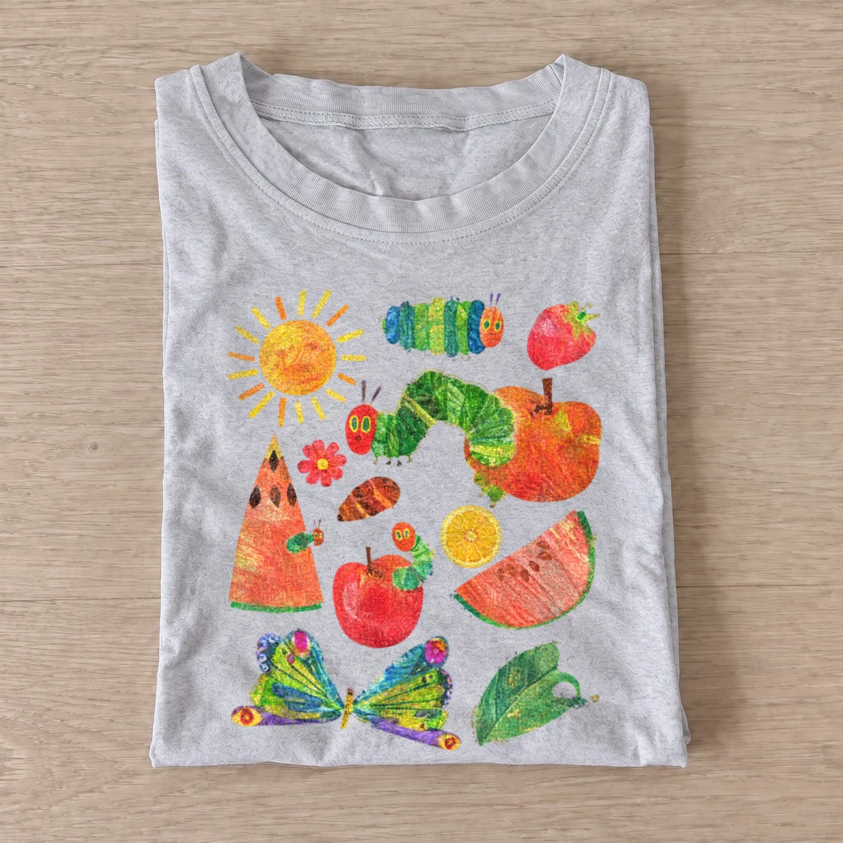 Caterpillar fruit feast graphic t shirt gray20caterpillar fruit feast.webp