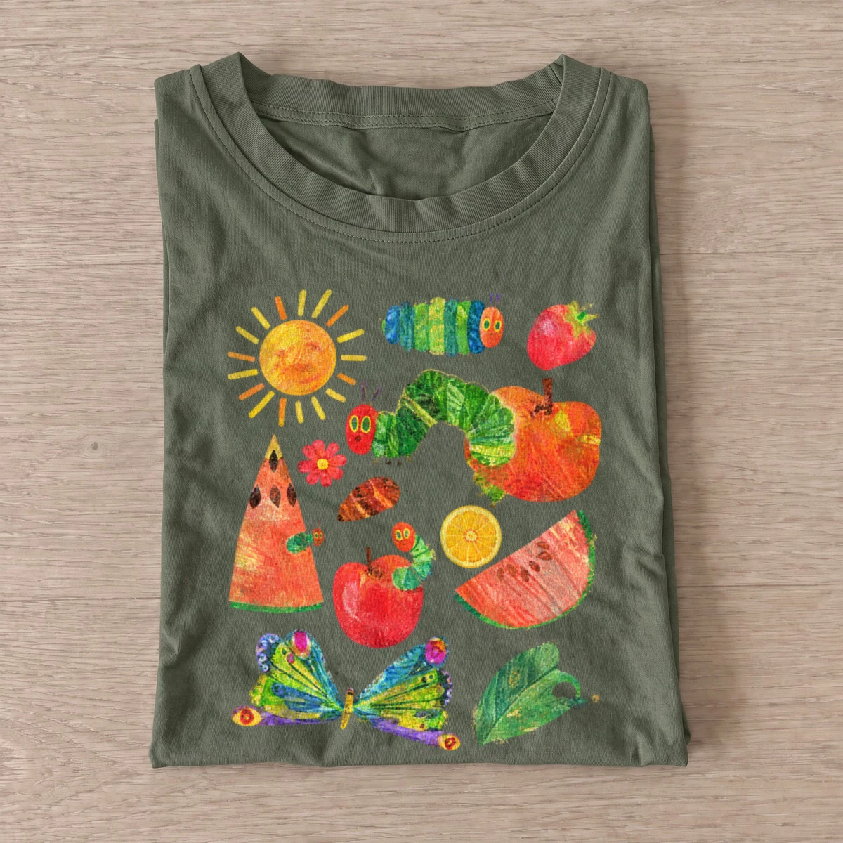 Caterpillar fruit feast graphic t shirt olive20caterpillar fruit feast.webp