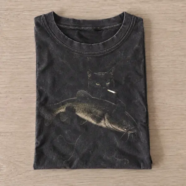 Catfish catch cat vintage t shirt washed20black20catfish catch cat.webp