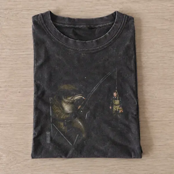 Catfish Catches Fisherman Vintage Fishing T-Shirt — graphic design