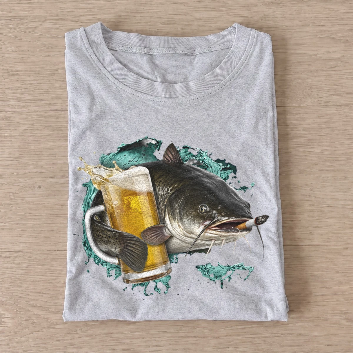 Catfish cold catch t shirt gray catfish cold catch