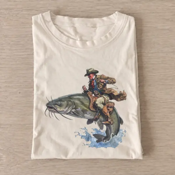 Catfish Rider Fishing T-Shirt — graphic design