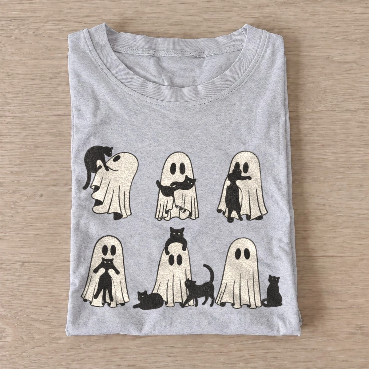Cats and sheet ghosts t shirt gray20cats and sheet ghosts.webp