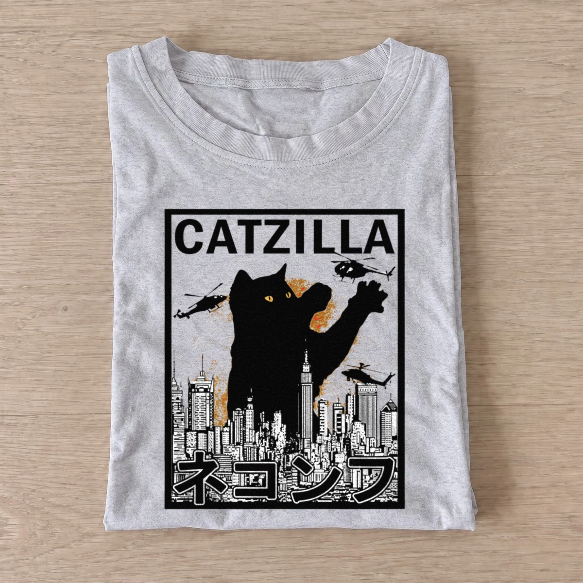 Catzilla city rampage t shirt gray20catzilla city rampage.webp