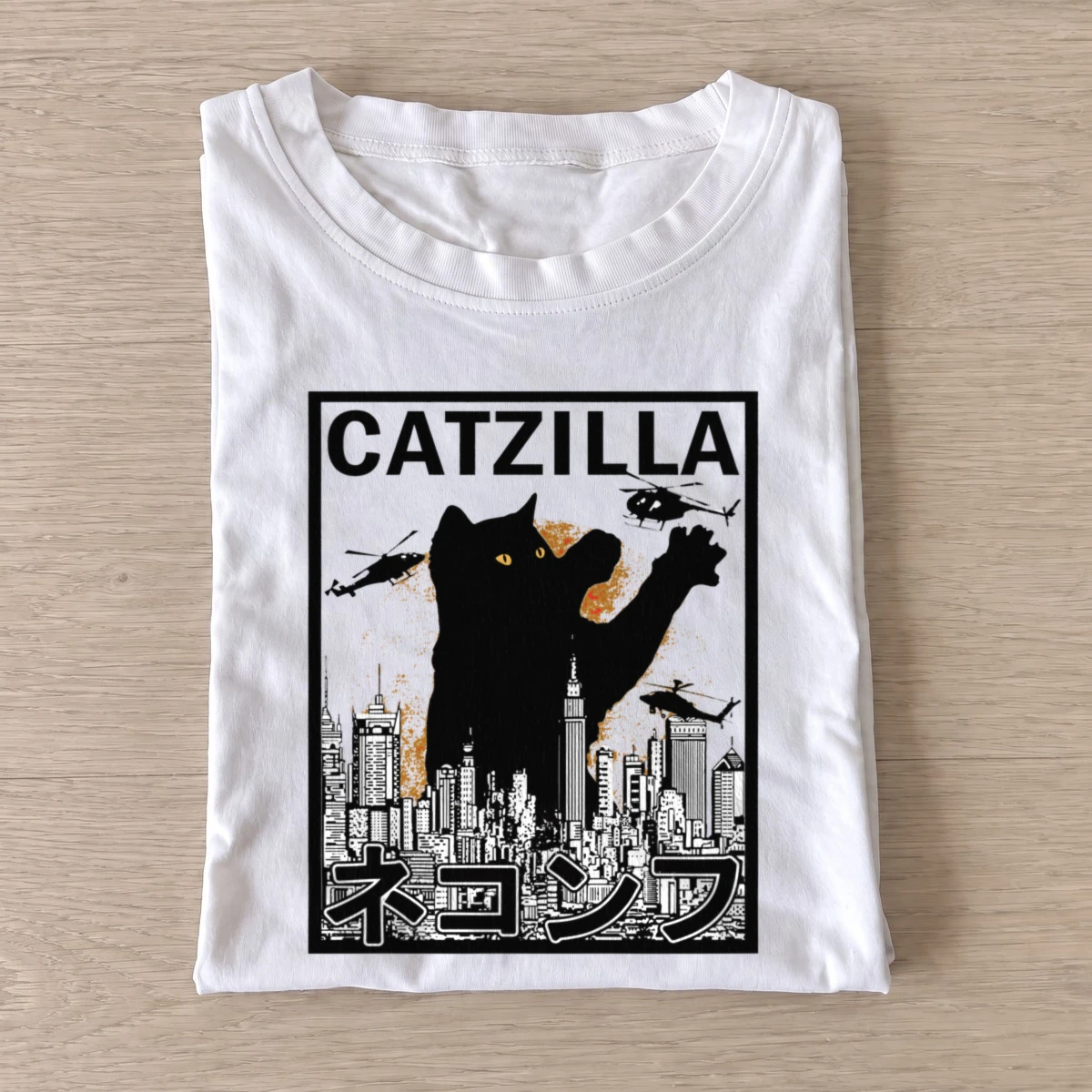 Catzilla city rampage t shirt white20catzilla city rampage.webp