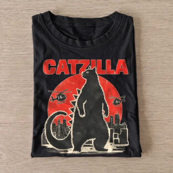Catzilla giant cat rampage t shirt black20giant cat rampage.webp