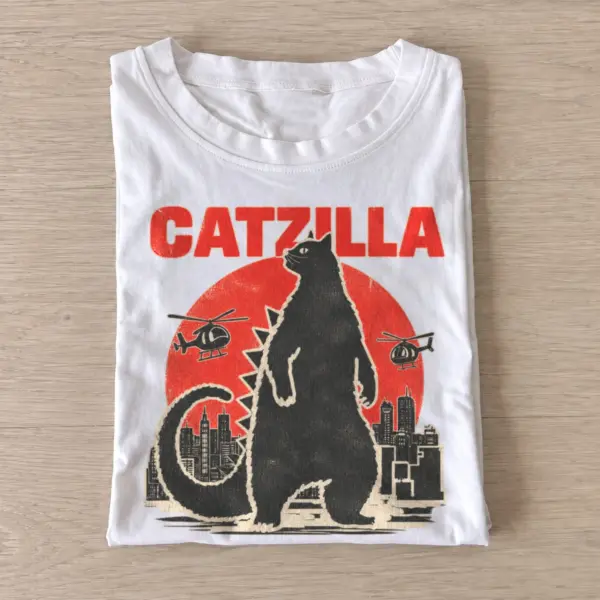Catzilla giant cat rampage t shirt white20giant cat rampage.webp