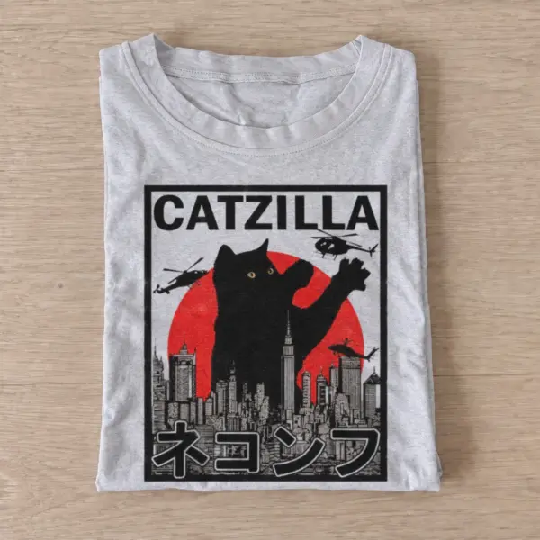Catzilla giant city cat t shirt gray20giant city cat.webp