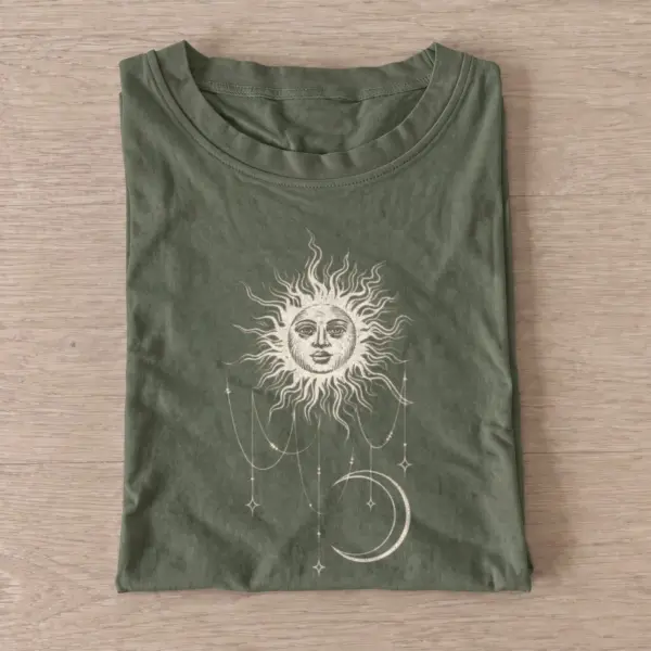 Celestial sun and moon t shirt olive20celestial sun moon.webp