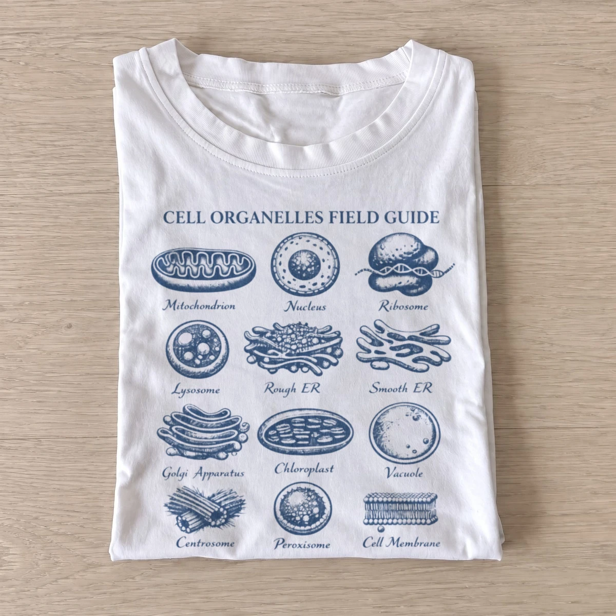 Cell organelles field guide t shirt white20cell organelle guide.webp