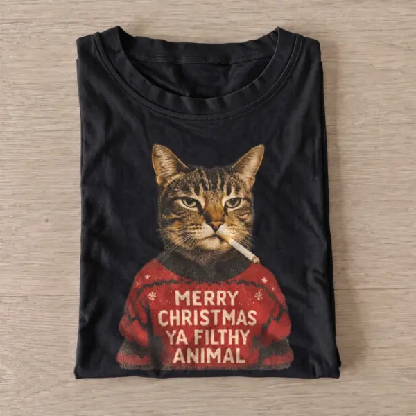Cheeky christmas cat filthy animal t shirt black20cheeky christmas cat.webp