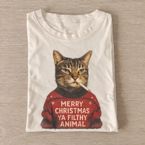 Cheeky christmas cat filthy animal t shirt sand20cheeky christmas cat.webp