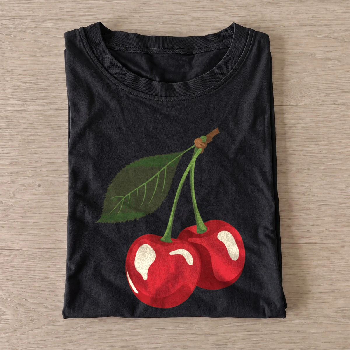 Cherry leaf pair t shirt black20cherry leaf pair.webp