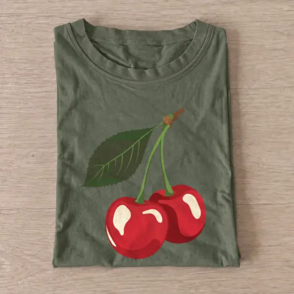 Cherry leaf pair t shirt olive20cherry leaf pair.webp