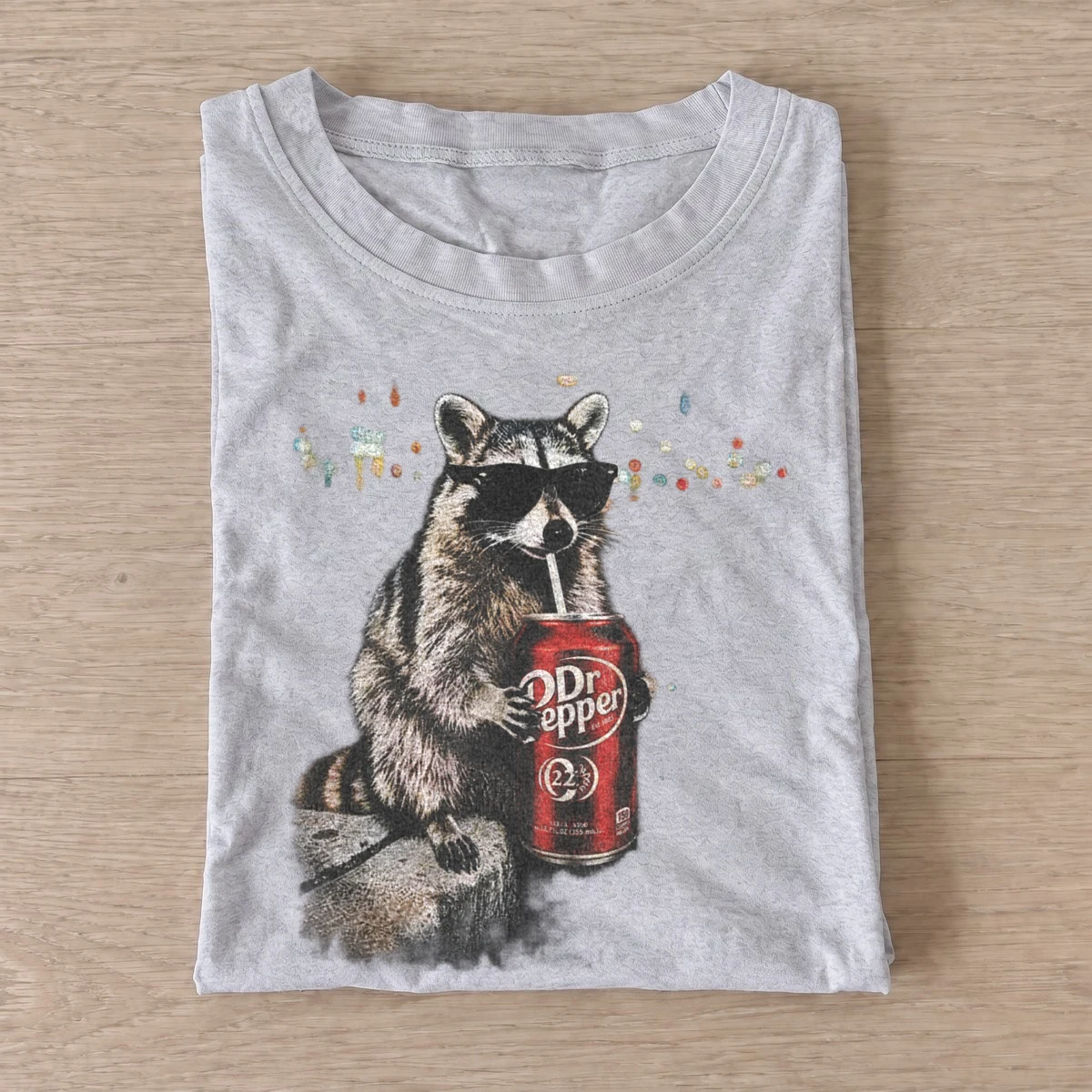 Cherry soda raccoon t shirt gray20cherry soda raccoon.webp