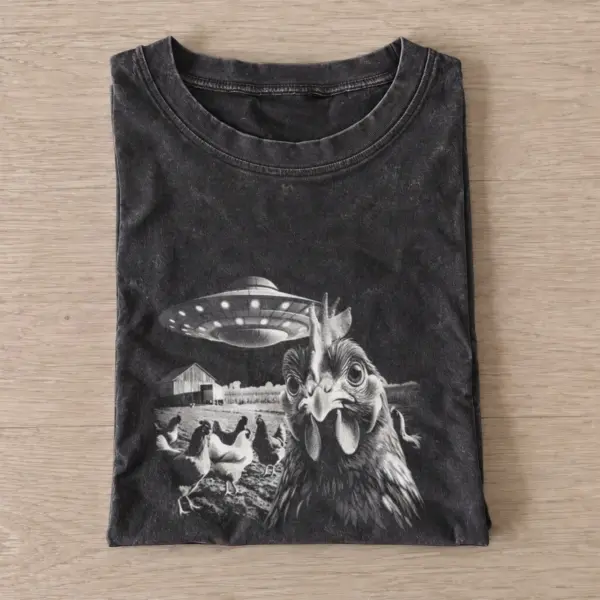 Chicken ufo vintage t shirt washed20black20chicken ufo.webp