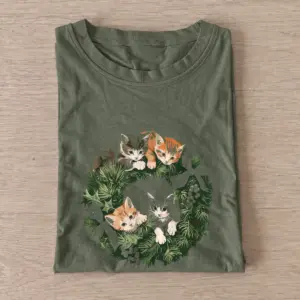 Christmas cat wreath t shirt olive20christmas cat wreath.webp
