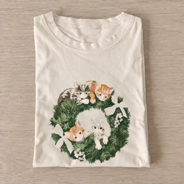 Christmas cat wreath t shirt sand20christmas cat wreath.webp