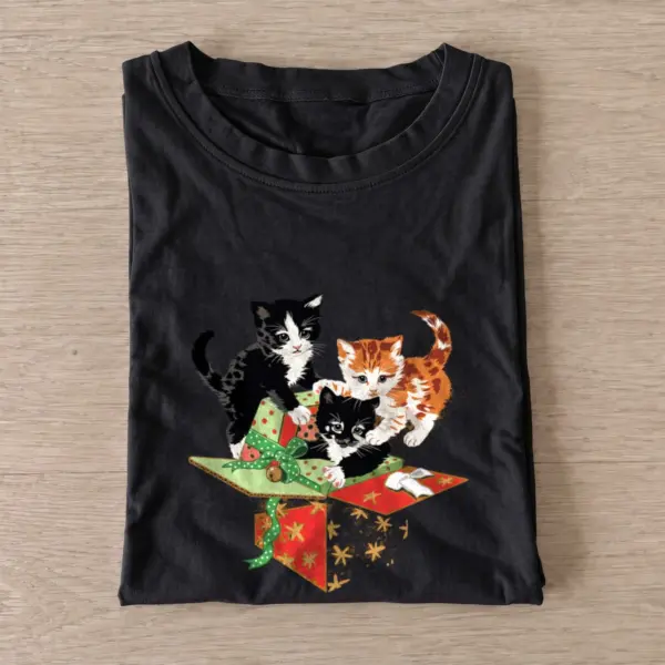 Christmas gift kittens t shirt black20christmas gift kittens.webp