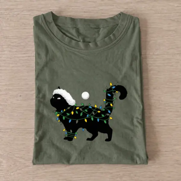 Christmas lights cat t shirt olive20christmas lights cat.webp
