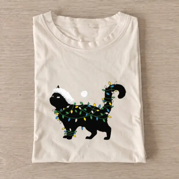 Christmas lights cat t shirt sand20christmas lights cat.webp
