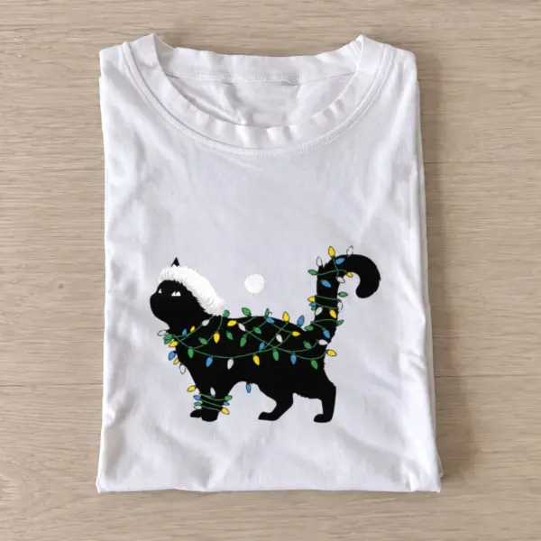 Christmas lights cat t shirt white20christmas lights cat.webp