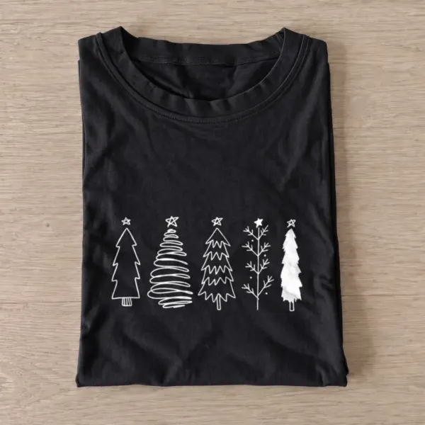 Christmas tree sketches t shirt black20christmas tree sketches.webp