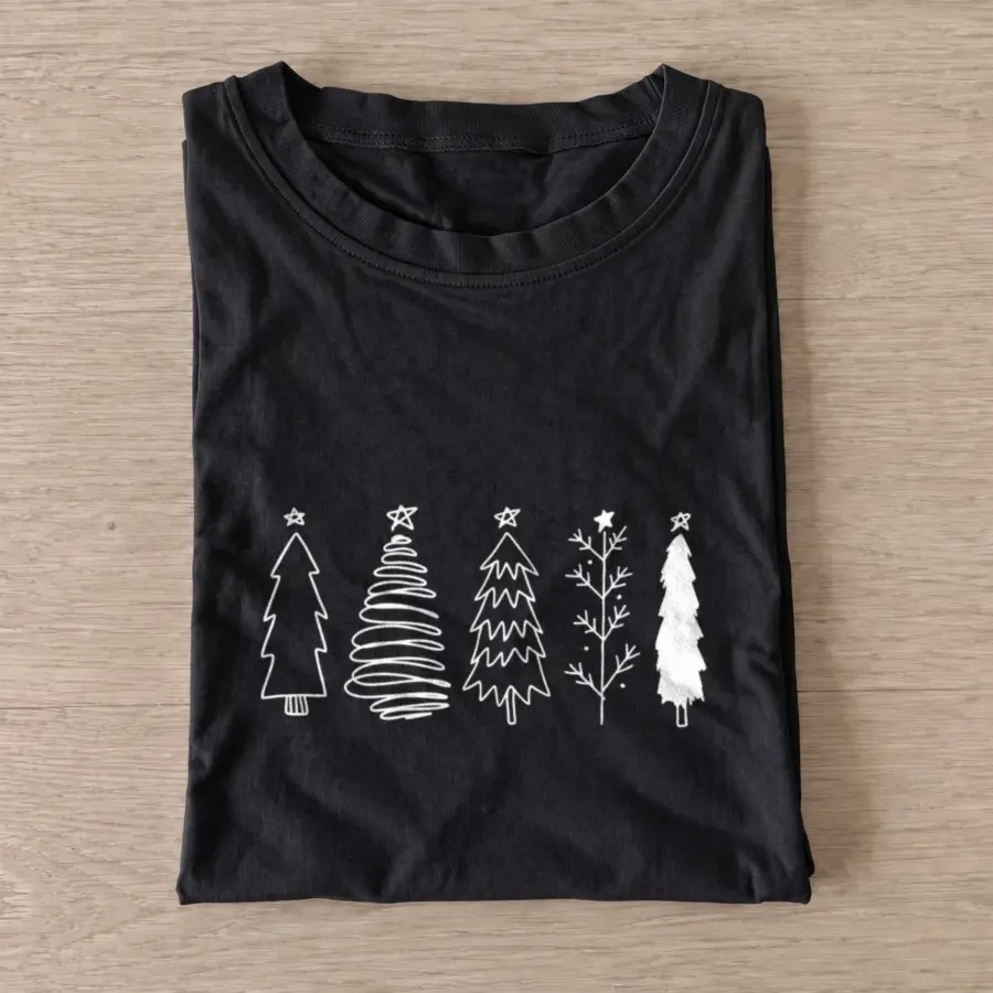 Christmas Tree Sketches Graphic T-Shirt — graphic design