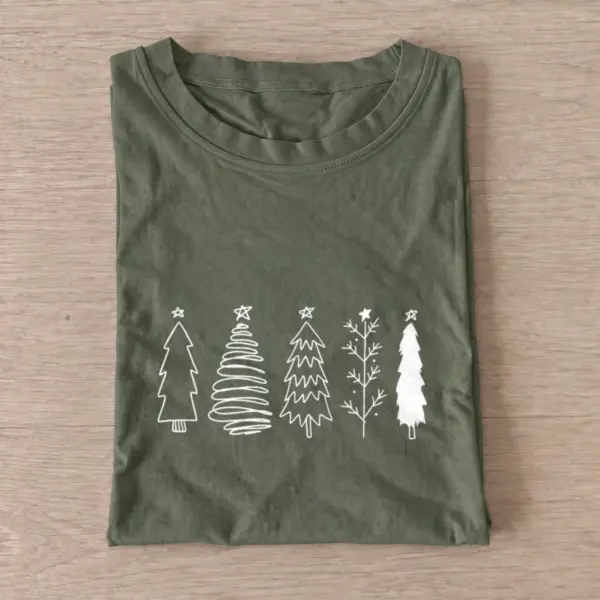 Christmas tree sketches t shirt olive20christmas tree sketches.webp