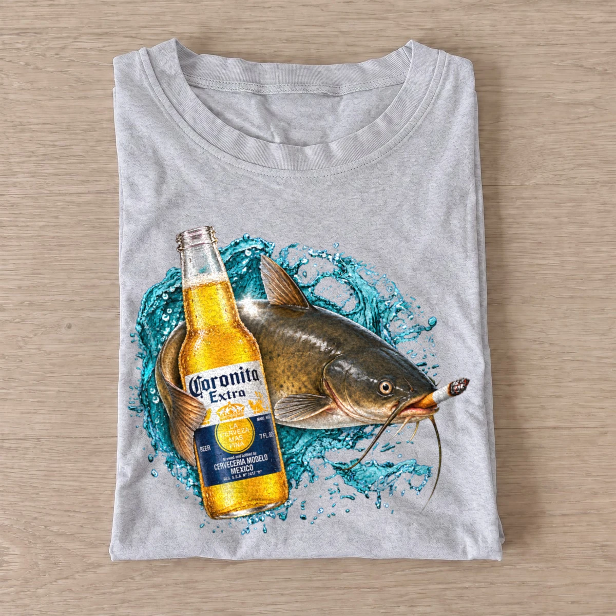 Cigar catfish lager t shirt gray20cigar catfish lager.webp