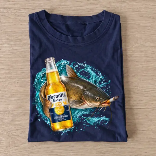Cigar catfish lager t shirt navy20cigar catfish lager.webp
