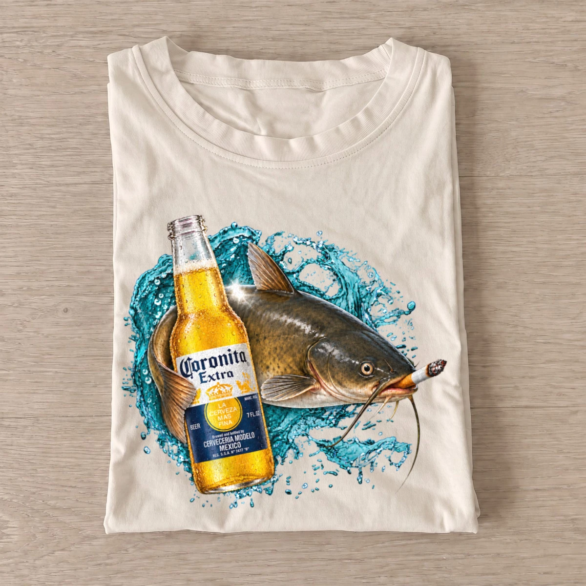 Cigar catfish lager t shirt sand20cigar catfish lager.webp