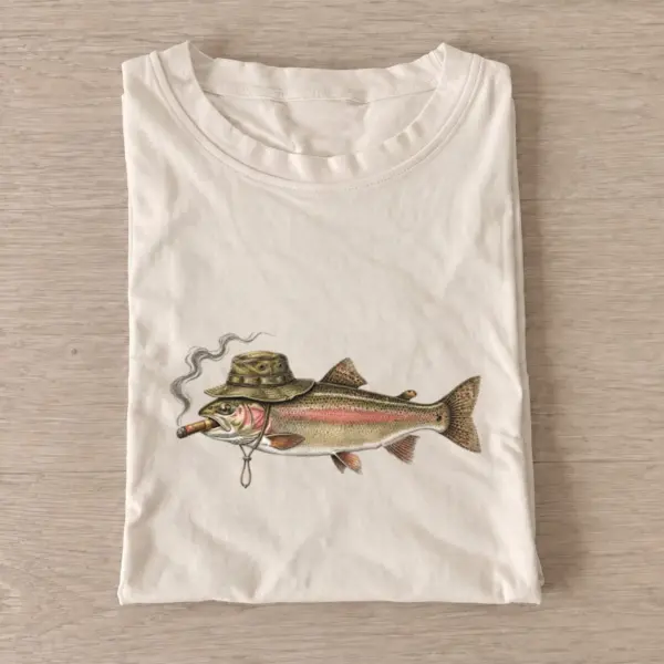 Cigar Trout Fishing T-Shirt — graphic design